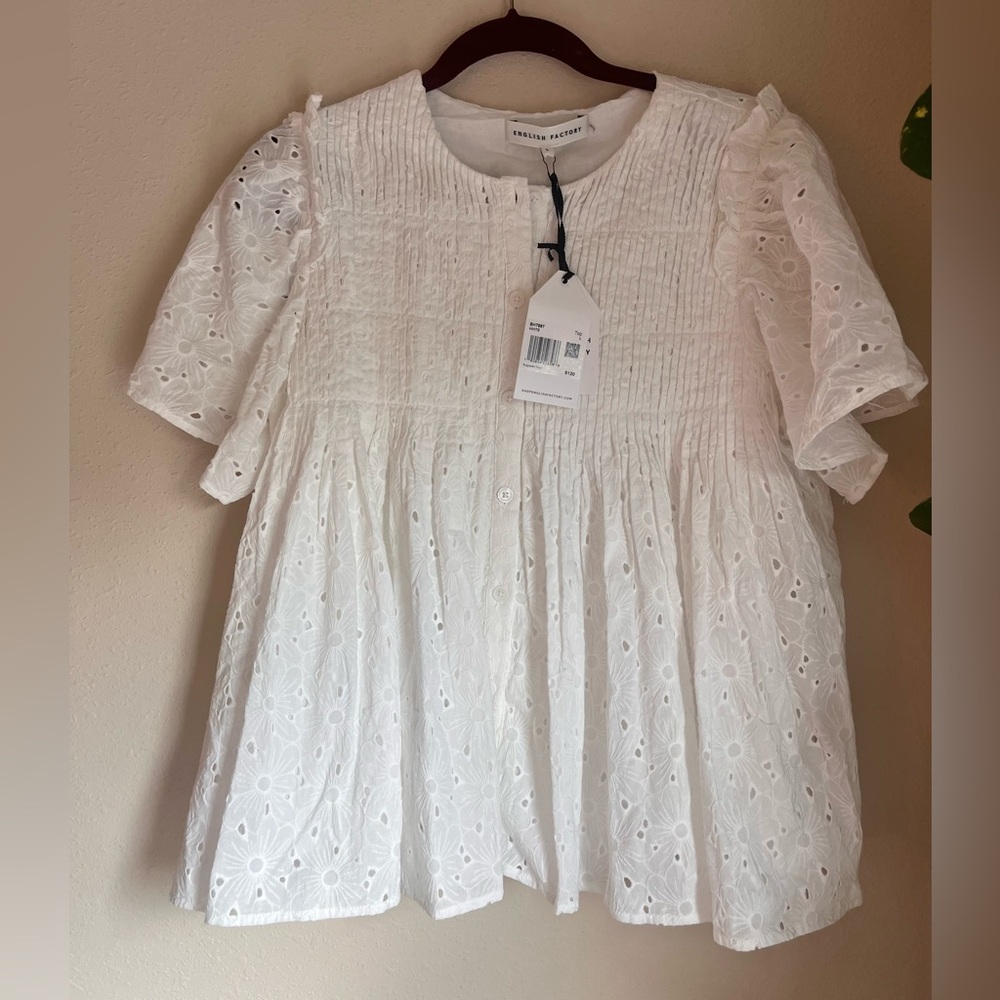 English Factory :: Eyelet Embroidered Cotton Blouse :: Large